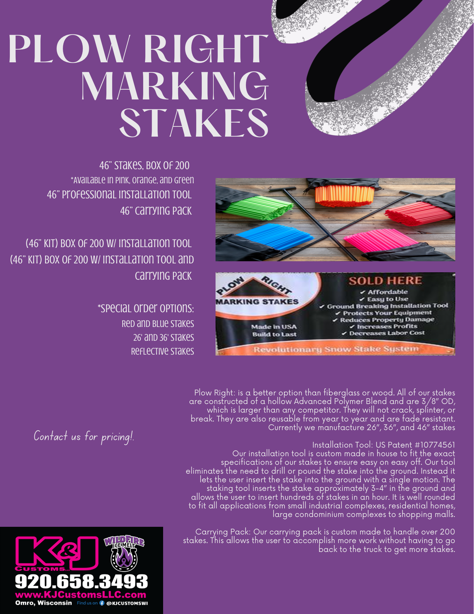 plow right marking stake flyer